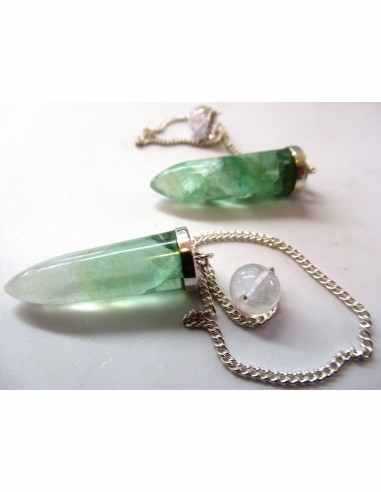 Pendule fluorite montee en argent