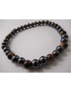 Bracelet homme magnetite, oeil de tigre