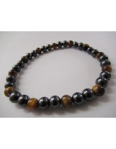 Bracelet homme magnetite, oeil de tigre 2