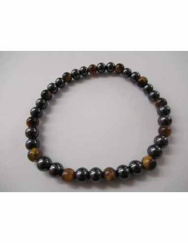 Bracelet homme magnetite, oeil de tigre