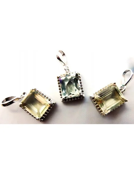 Brazilianite Béryl pendentif argent