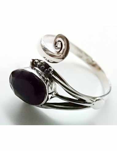 Bague reglable pierres montees en argent