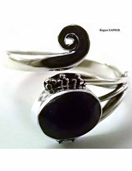 Bague reglable pierres montees en argent