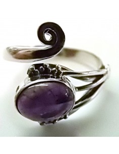 Bague reglable pierres montees en argent