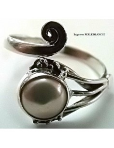 Bague reglable pierres montees en argent