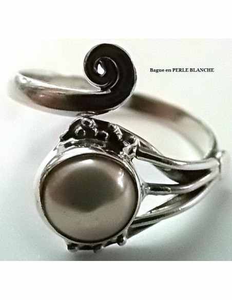 Bague reglable pierres montees en argent Bague reglable pierres montees en argent