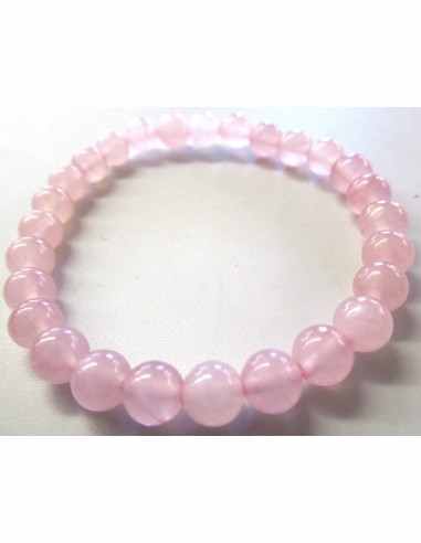 Bracelet quartz rose 6mm