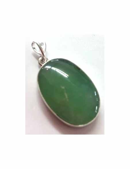 Chrysoprase pendentif argent