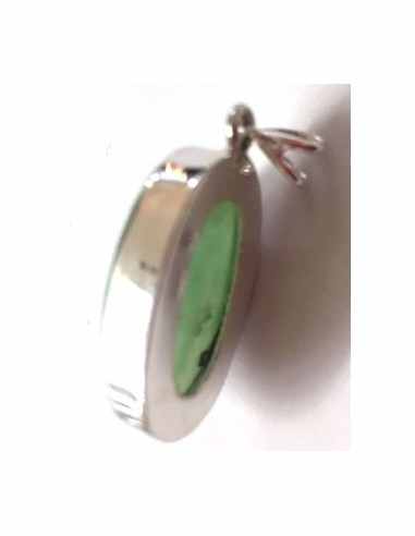 Chrysoprase pendentif argent