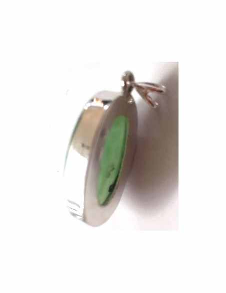 Chrysoprase pendentif argent