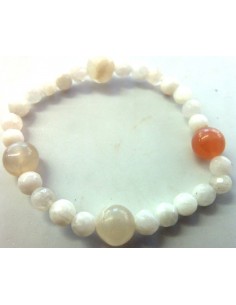 Pierre de Lune  orange bracelet 10mm 2