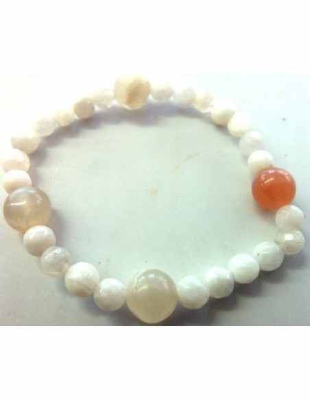 Pierre de Lune  orange bracelet 10mm