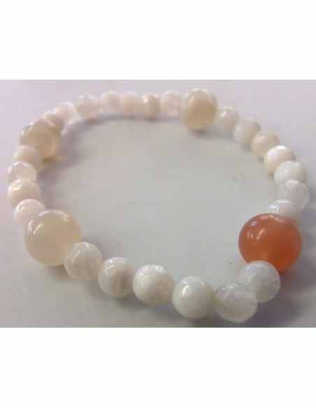 Pierre de Lune  orange bracelet 10mm