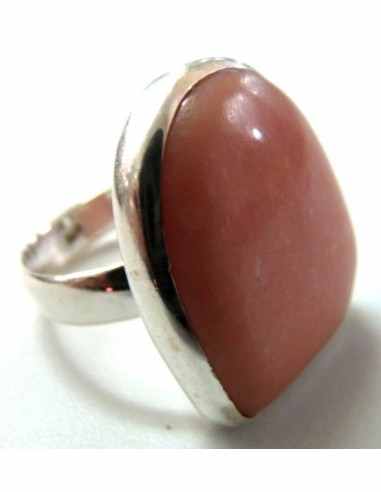 Bague Opale rose reglable