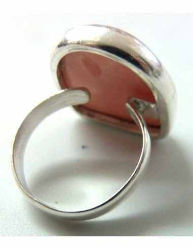 Bague Opale rose reglable