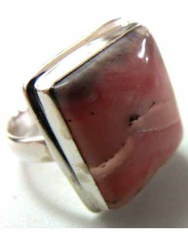 Bague Opale rose carre