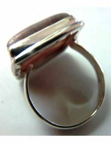 Bague Opale rose carre