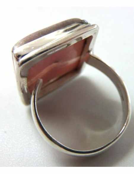 Bague Opale rose carre Bague Opale rose carre