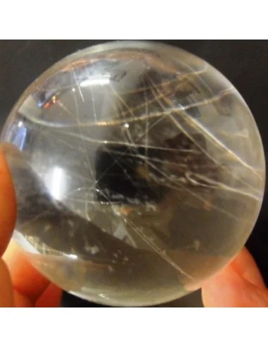 Sphere en quartz aux rutiles