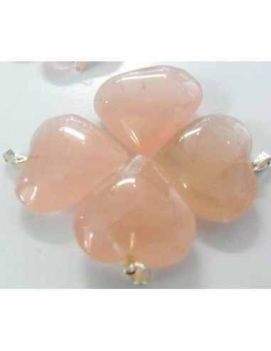 Pendentif en quartz rose coeur