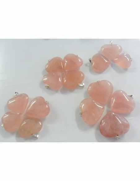Pendentif en quartz rose coeur Pendentif en quartz rose coeur