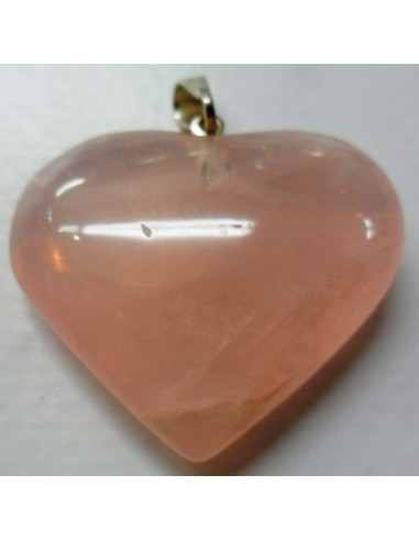 Pendentif en quartz rose coeur
