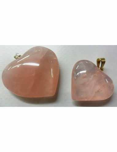 Pendentif en quartz rose coeur