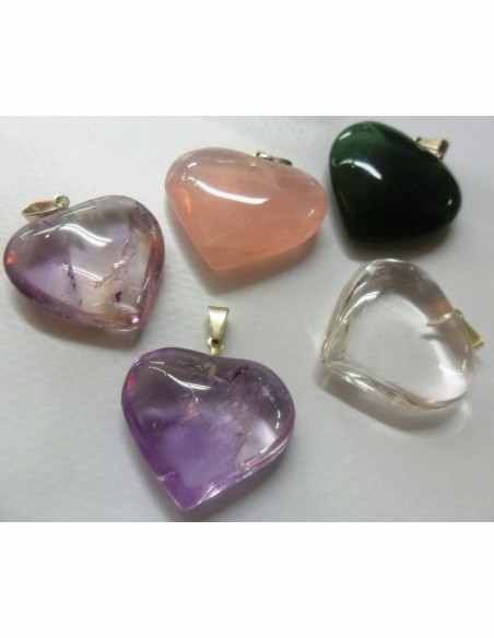 Pendentif en quartz rose coeur Pendentif en quartz rose coeur