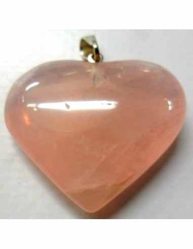 Pendentif en quartz rose coeur