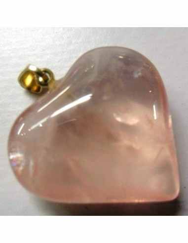 Pendentif en quartz rose coeur