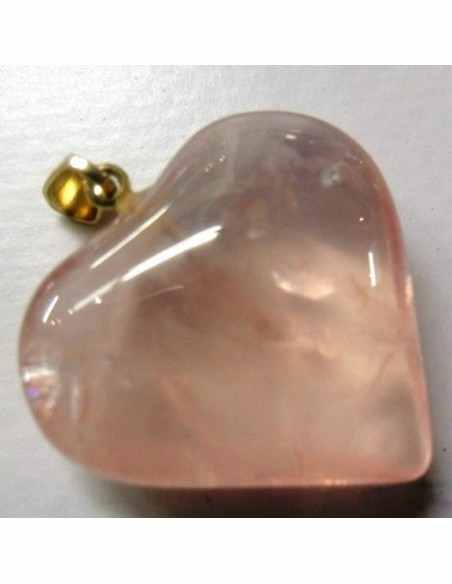 Pendentif en quartz rose coeur Pendentif en quartz rose coeur
