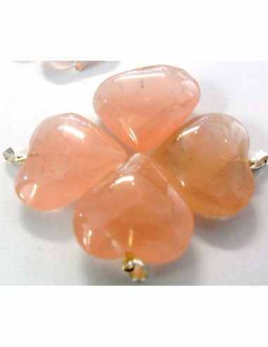 Pendentif en quartz rose coeur