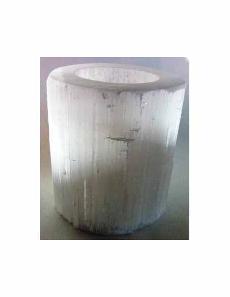 Bol creux  selenite blanche