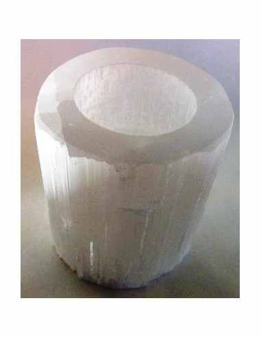 Bol creux  selenite blanche