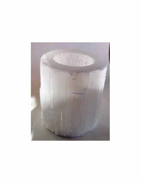 Bol creux  selenite blanche