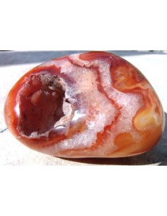 Agate de feu polis cristallisee
