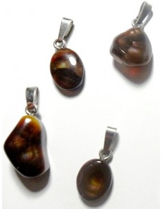 Agate feu noire pendentif argent 2