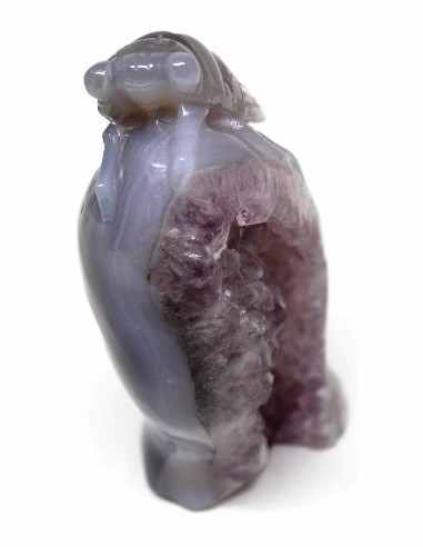 Cigale agate sur amethyste rose