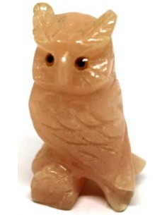 Hibou, chouette pierre selenite orange