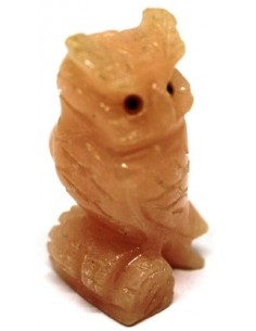 Hibou, chouette pierre selenite orange 2