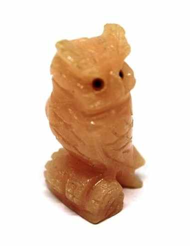 Hibou, chouette pierre selenite orange