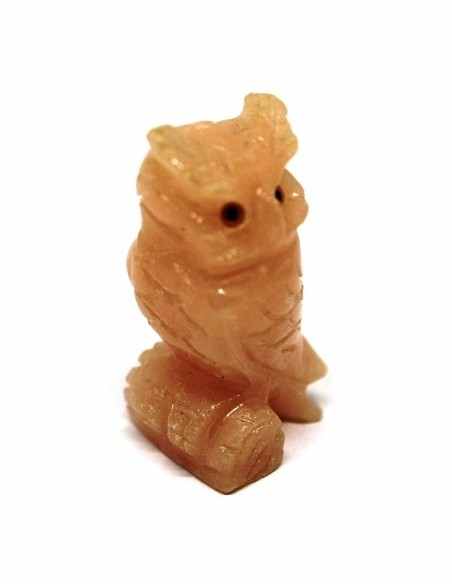 Hibou, chouette pierre selenite orange