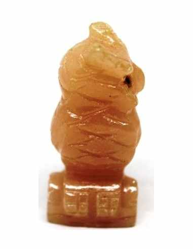 Hibou, chouette pierre selenite orange