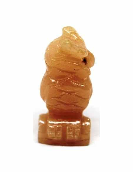 Hibou, chouette pierre selenite orange