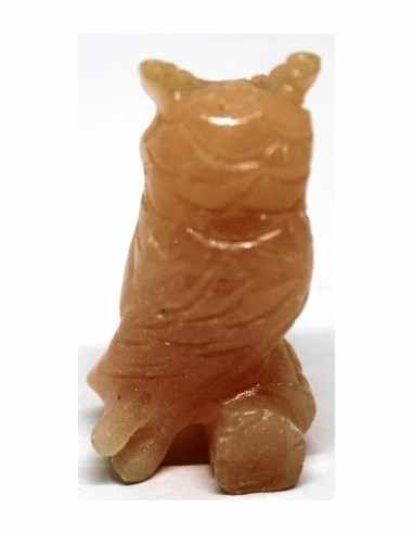 Hibou, chouette pierre selenite orange