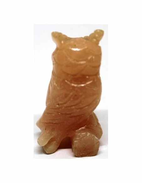 Hibou, chouette pierre selenite orange