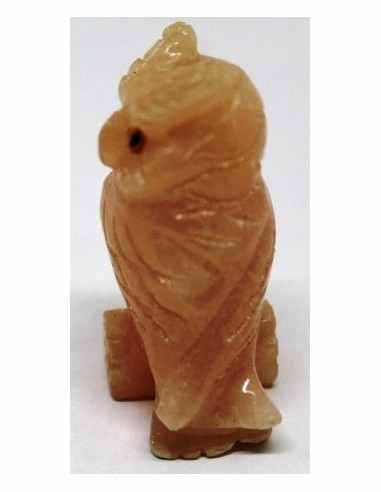 Hibou, chouette pierre selenite orange