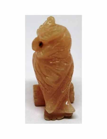 Hibou, chouette pierre selenite orange