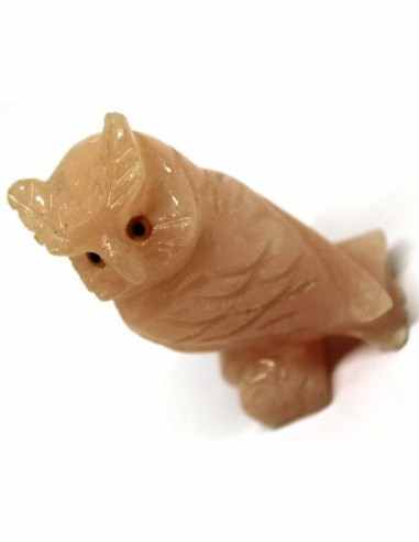 Hibou, chouette pierre selenite orange