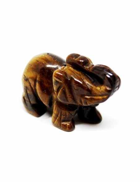 Elephant pierre oeil de tigre 34mm Elephant pierre oeil de tigre 34mm